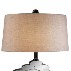 25.5" Tall Polyresin Table Lamp with Bronze finish and Glass Accents