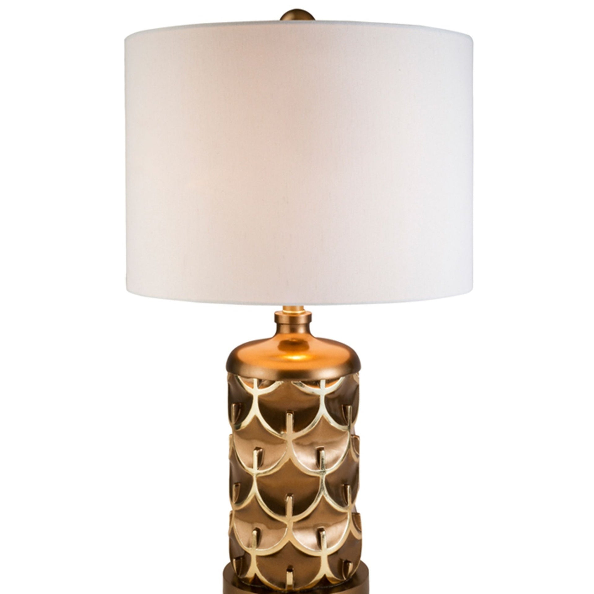 28.5" Tall Polyresin Table Lamp "Mystic Owl" with Golden finish