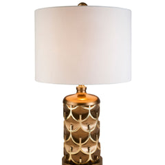 28.5" Tall Polyresin Table Lamp "Mystic Owl" with Golden finish