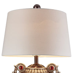 29.5" Tall" Delicata" Urn-Shaped Table Lamp, Bronze with Silver Accents