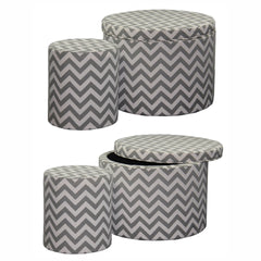 17.35" Tall Storage Ottoman with 1 Seating, Chevron