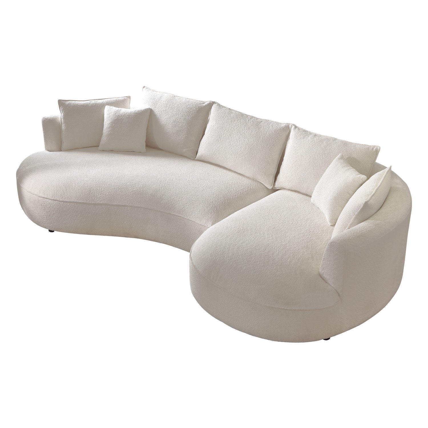 Curved Sofa with Ingenious Shape Beige(Same Sku:W876S00301)
