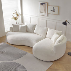 Curved Sofa with Ingenious Shape Beige(Same Sku:W876S00301)