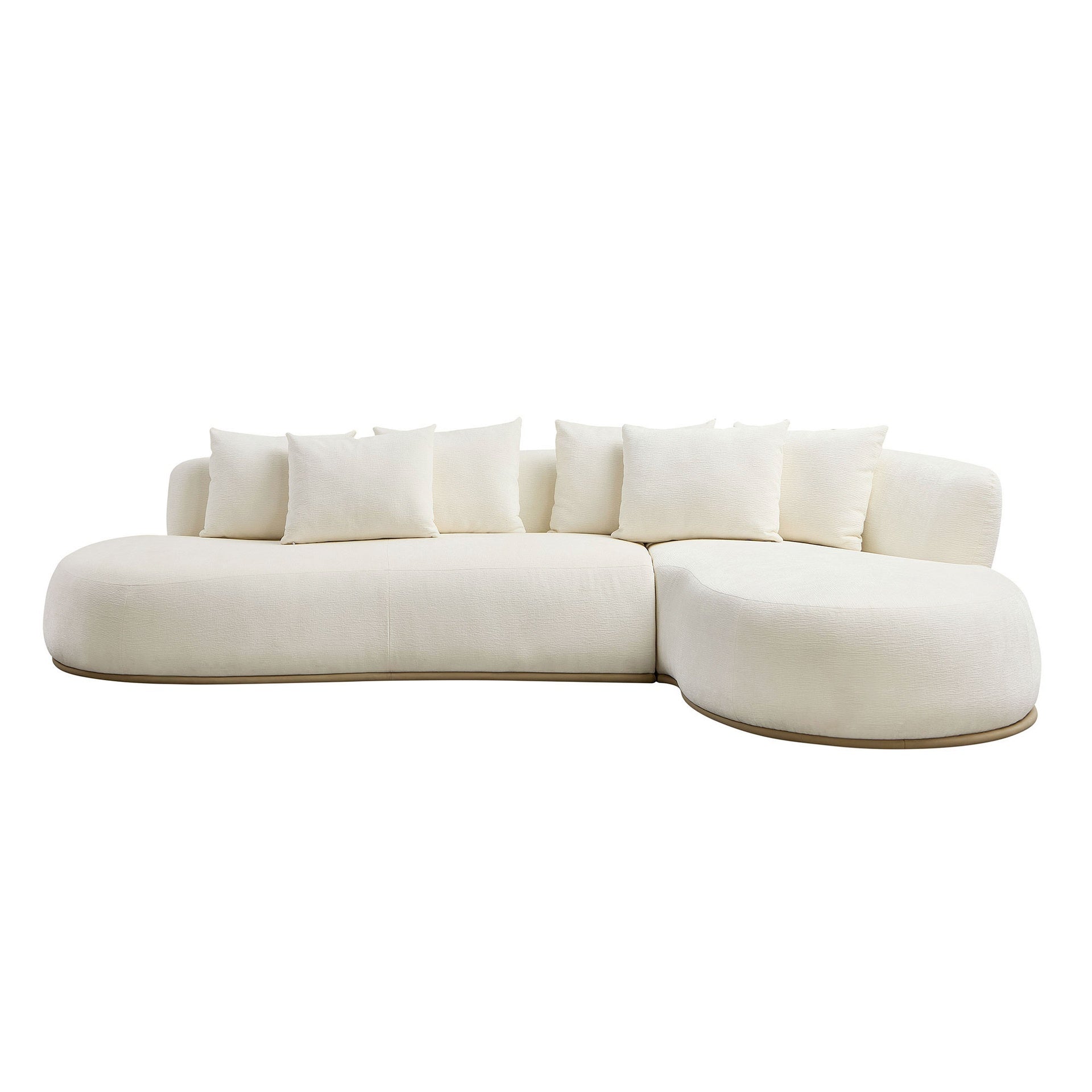 134.63'' Oversized L-Shape Sectional Sofa Couch with Facing Chaise Right  Beige Sofa with Deep Seat for Living Room