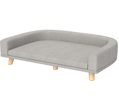 Pet Sofa Couch Bed with Washable Cushion for Large Dogs, Cats, Gray