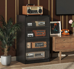 Media Cabinet, Stereo Cabinet, Record Player Stand with Vinyl Record Storage
