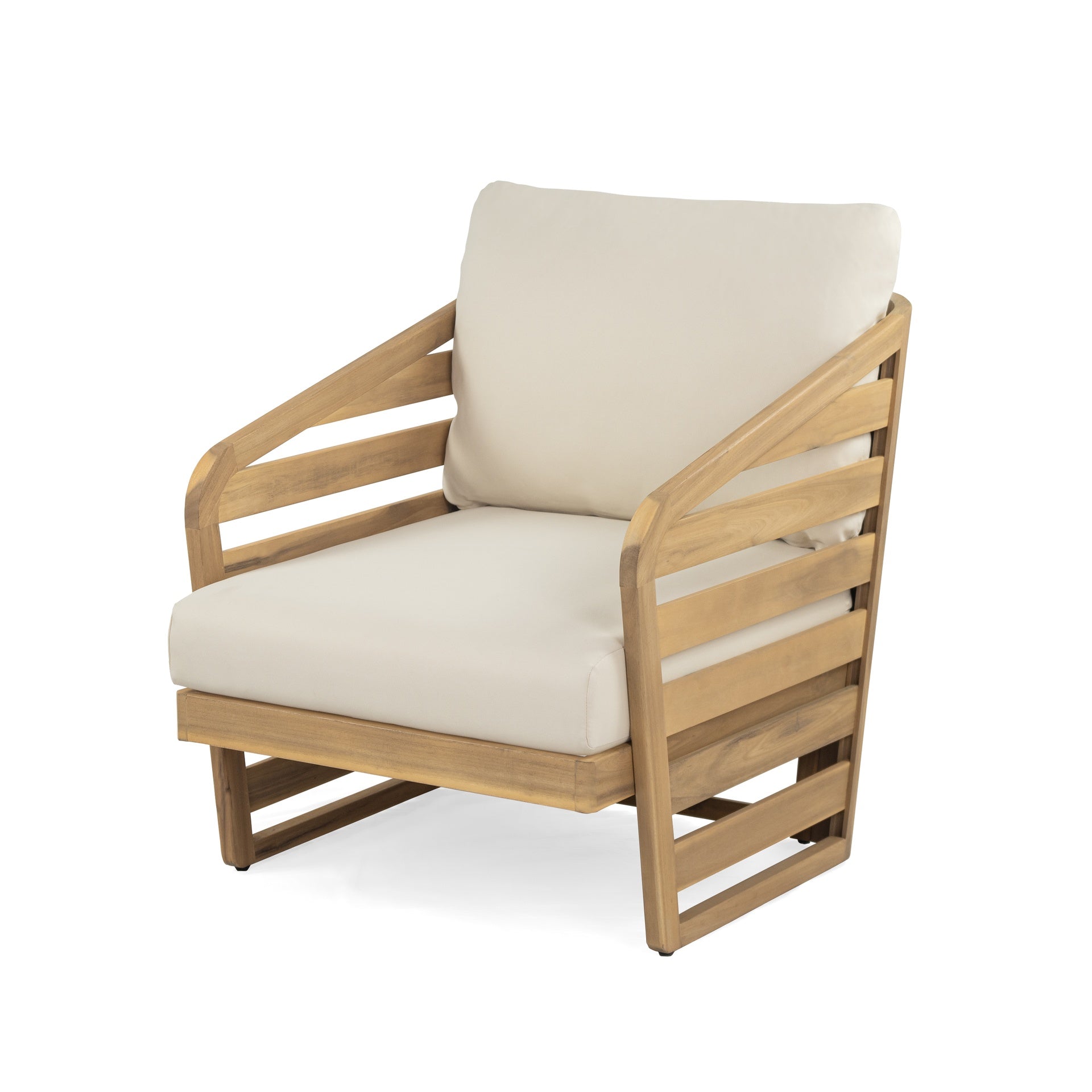 Royal Wood Club Chair Set Of 2, Beige