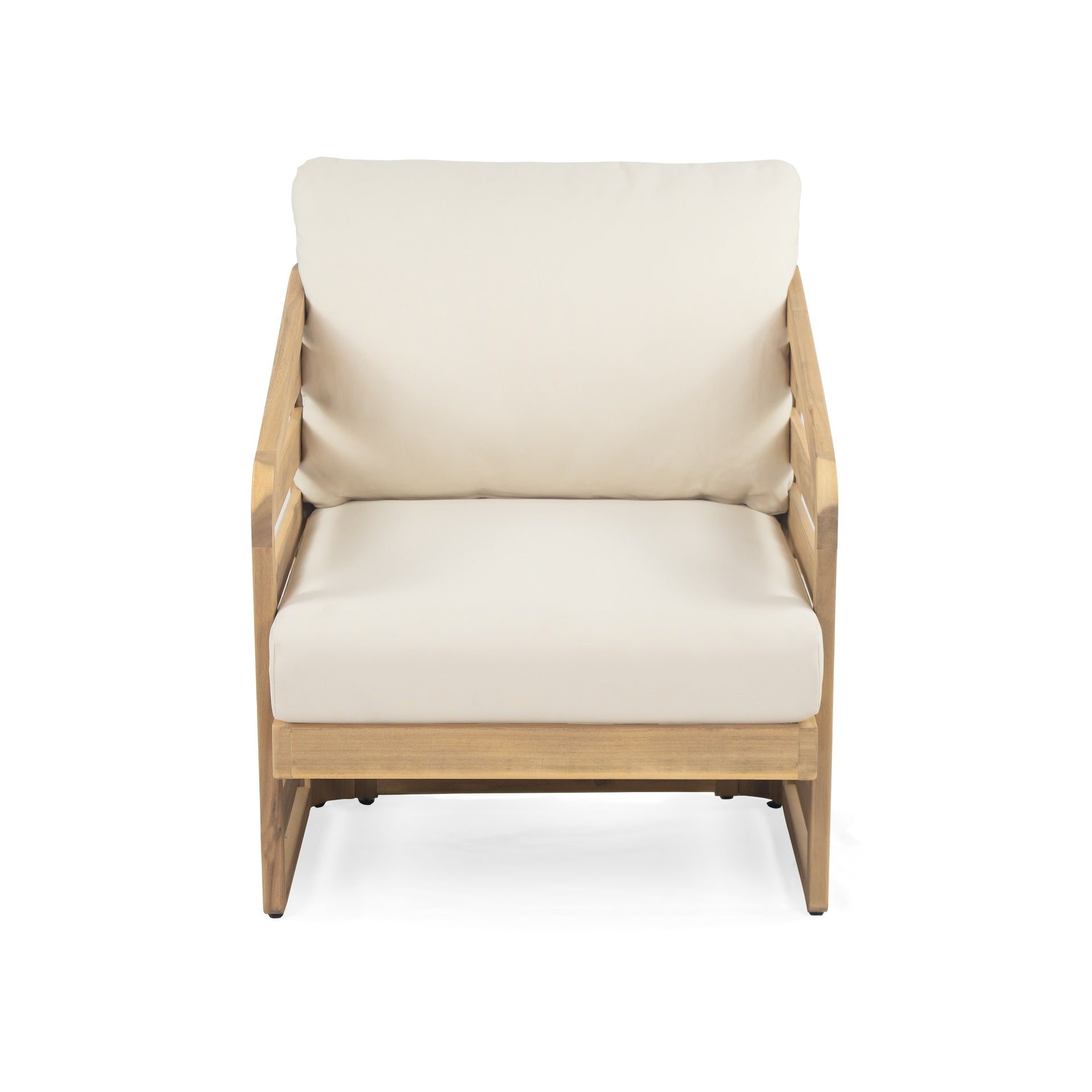 Royal Wood Club Chair Set Of 2, Beige