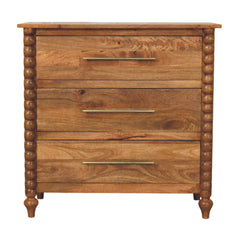 Artisan Furniture Solid Wood Spindle 3-Drawer Chest