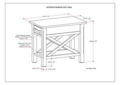 Kitchener - Narrow Side Table - Farmhouse Grey