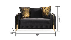 Lust 3Pc Modern Living Room Set  in Black(CA INVENTORY)
