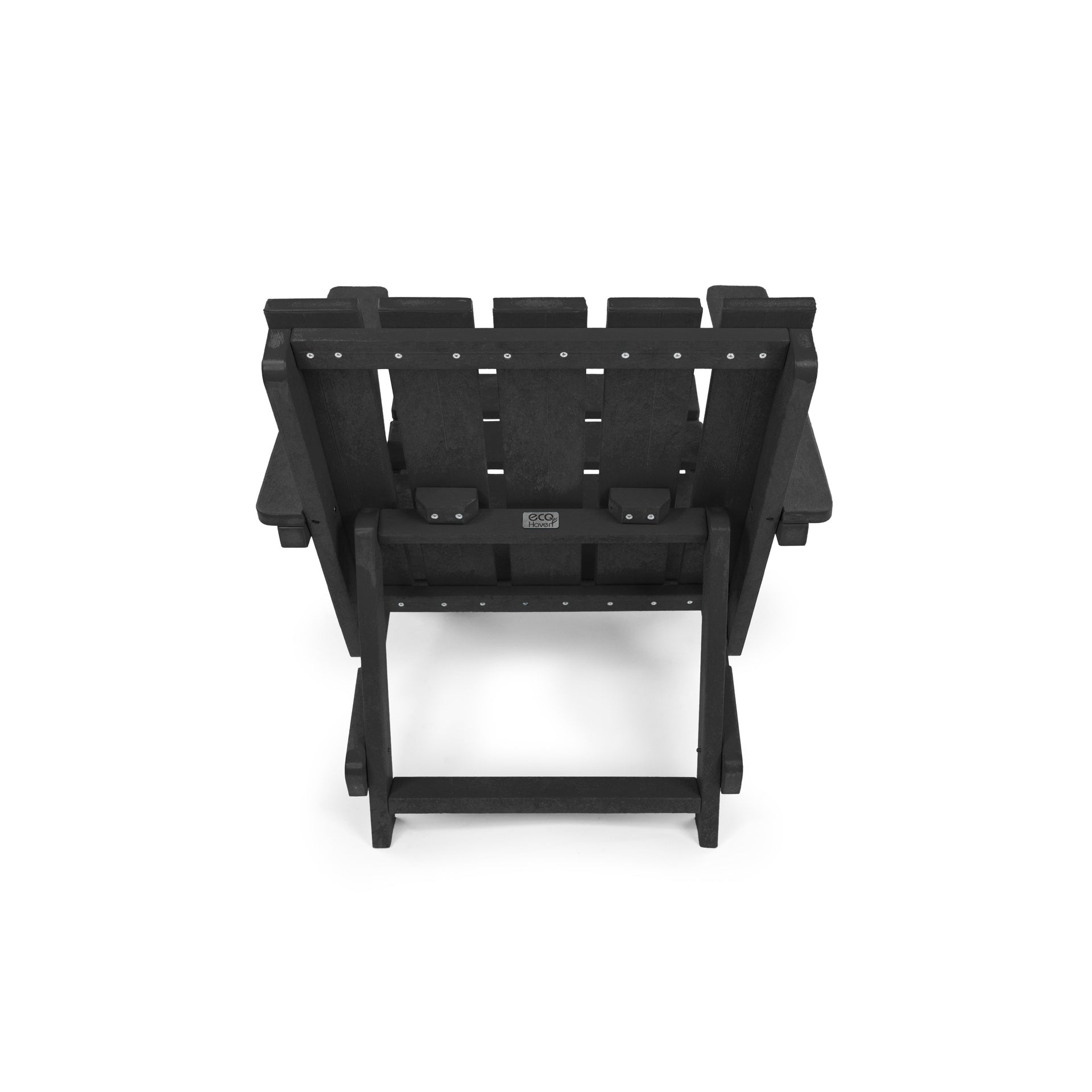 Shoreline Fully Assembled All-Weather HDPE Outdoor Folding Modern Adirondack Chair, Black