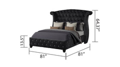 SOPHIA King 4 Pc Upholstery Bedroom Set Made With Wood in Black (NJ INVENTORY)