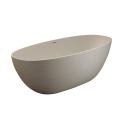 71'' Freestanding Bathtub Resin Stone Soaking Bathtub Solid Surface Modern Tubs with Overflow and Pop-up Drain