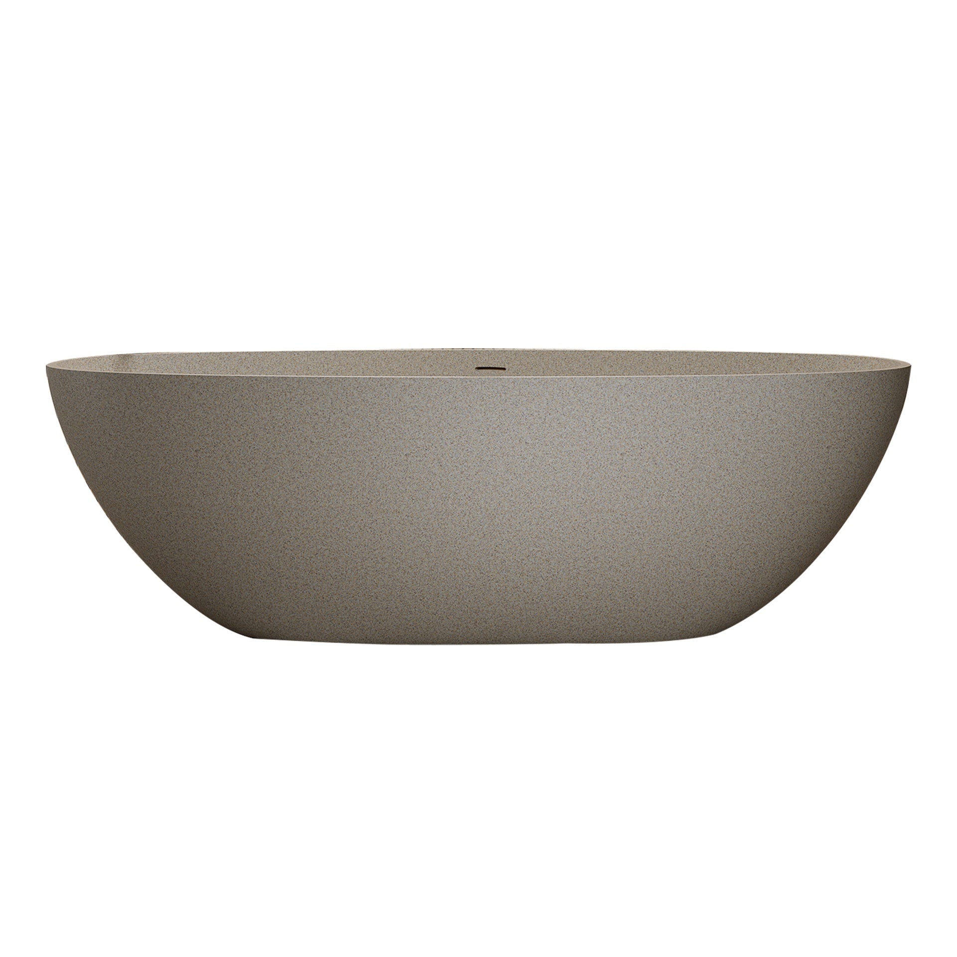 71'' Freestanding Bathtub Resin Stone Soaking Bathtub Solid Surface Modern Tubs with Overflow and Pop-up Drain