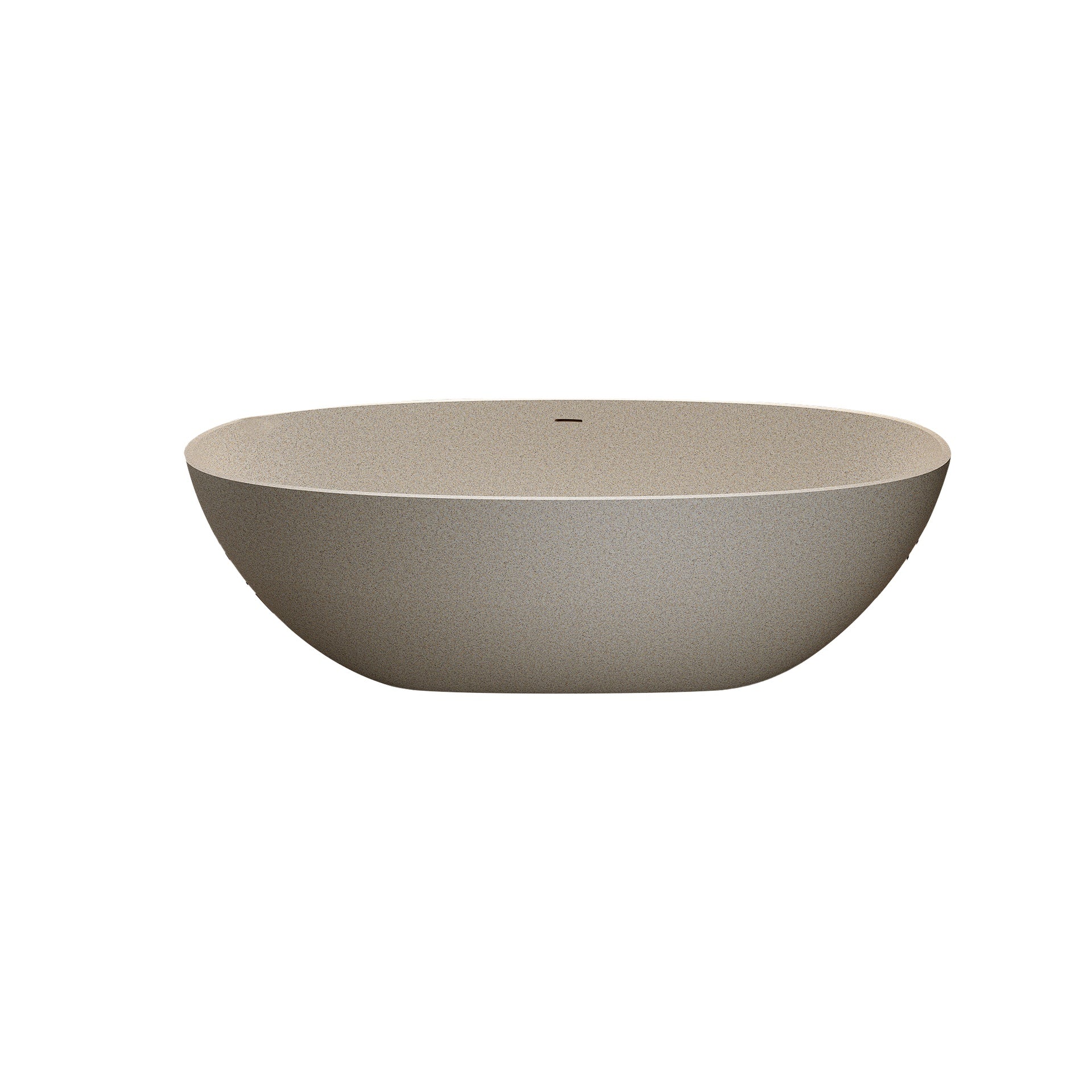 71'' Freestanding Bathtub Resin Stone Soaking Bathtub Solid Surface Modern Tubs with Overflow and Pop-up Drain
