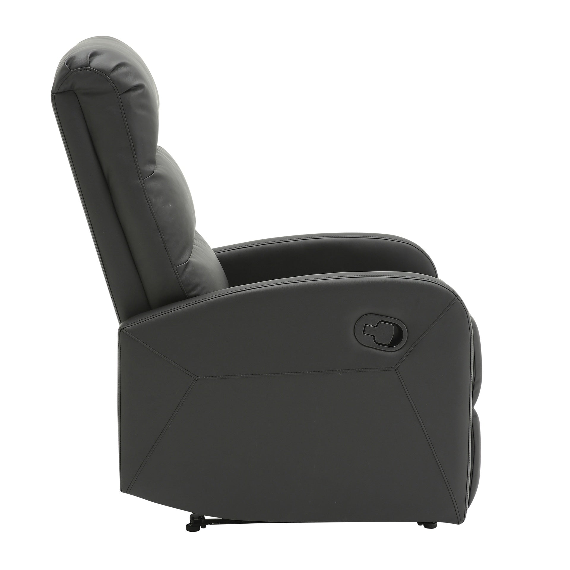 Dormi Contemporary Recliner Chair in Black Faux Leather by LumiSource