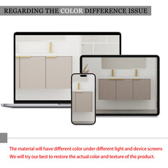 48" Wall Mounted Bathroom Vanity & 3 Soft-Close Doors, KD-Packing ( Excluding Sink )