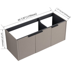 48" Wall Mounted Bathroom Vanity & 3 Soft-Close Doors, KD-Packing ( Excluding Sink )