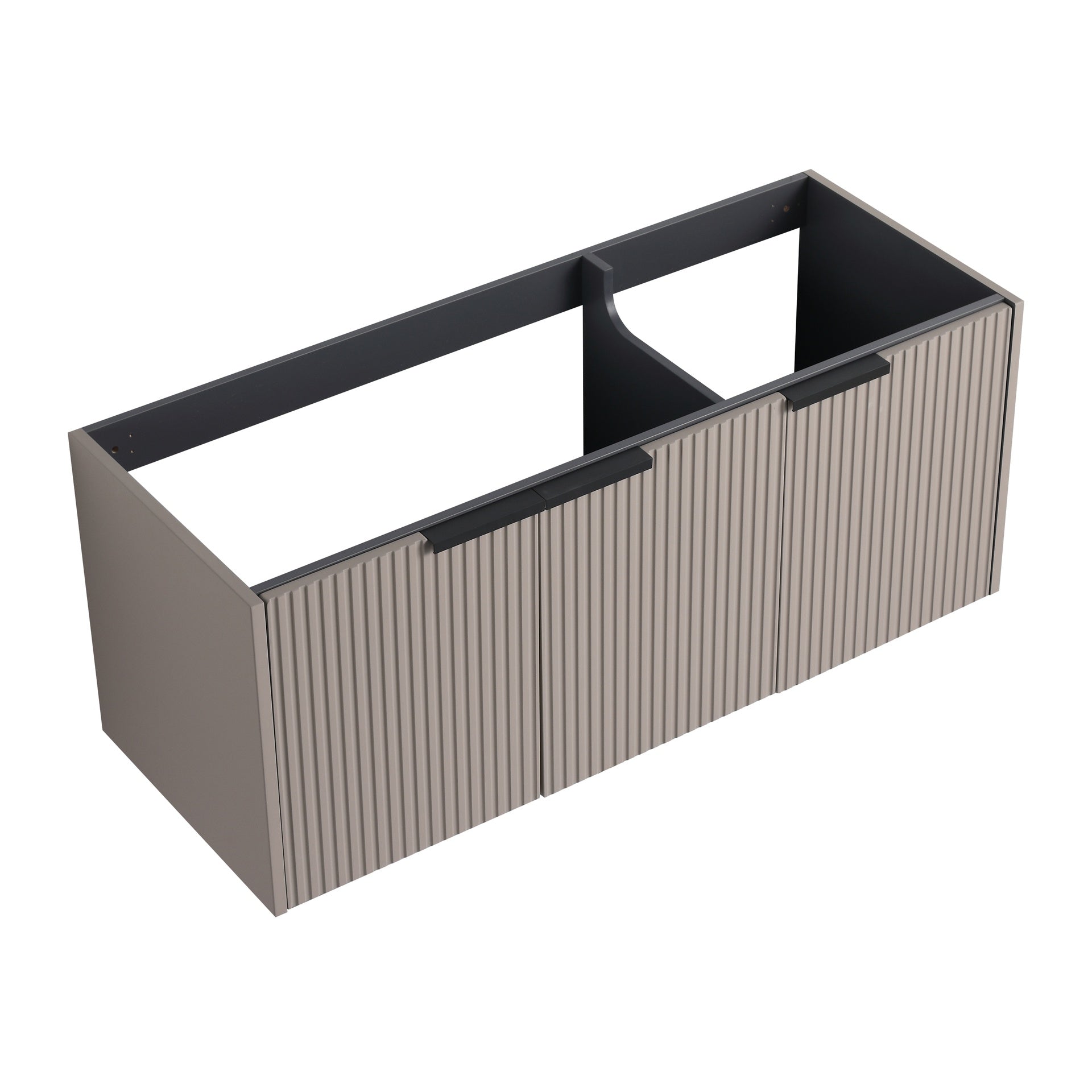 48" Wall Mounted Bathroom Vanity & 3 Soft-Close Doors, KD-Packing ( Excluding Sink )