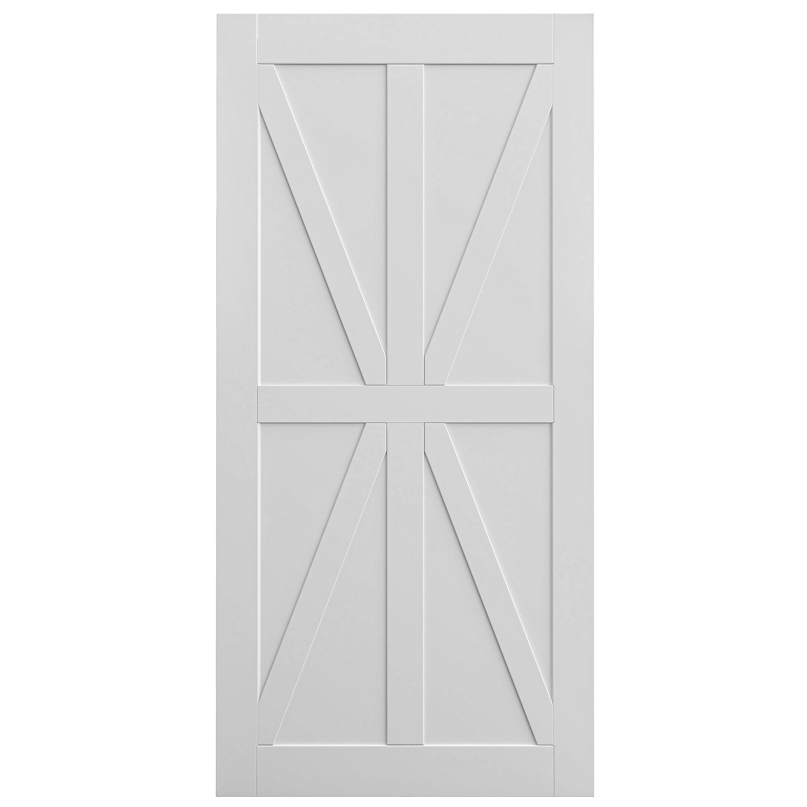 CRAZY ELF 32" x 80" Star Style Real Primed Door Slab, DIY Panel Door, Modern Interior Barn Door, Moisture-proof, Anti-deformation, Pre-Drilled Ready to Assemble, Suitable for Pre-hung and Barn Door
