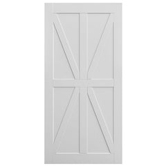 CRAZY ELF 32" x 80" Star Style Real Primed Door Slab, DIY Panel Door, Modern Interior Barn Door, Moisture-proof, Anti-deformation, Pre-Drilled Ready to Assemble, Suitable for Pre-hung and Barn Door