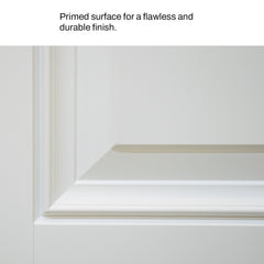 36 x 80 Smooth Fiberglass Entry Door with Brickmould,3/4 View Frosted Glass - Classic Style for Home's Front Entrance, Vinyl Frame, Right Hand Inswing,White Primed Knock-Down Door
