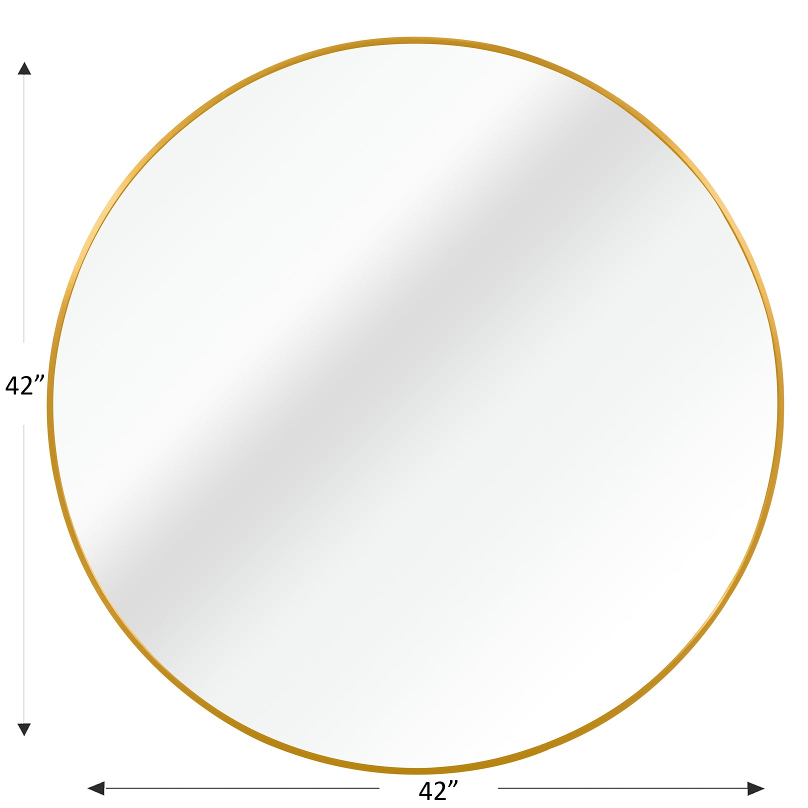 Gold 42 Inch Metal Round Bathroom Mirror