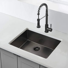 32x19 inch  Undermount Kitchen Sink 16 Gauge Stainless Steel Single Bowl Kitchen Sink Gunmetal Black