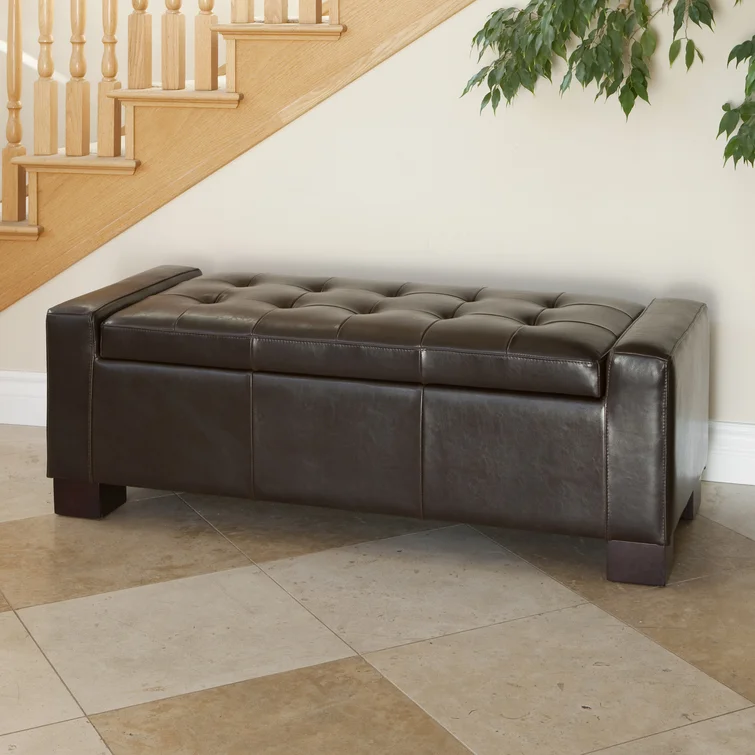 Large 51" Storage Ottoman, Tufted Storage Bench for Living Room, Entryway, or Bedroom
