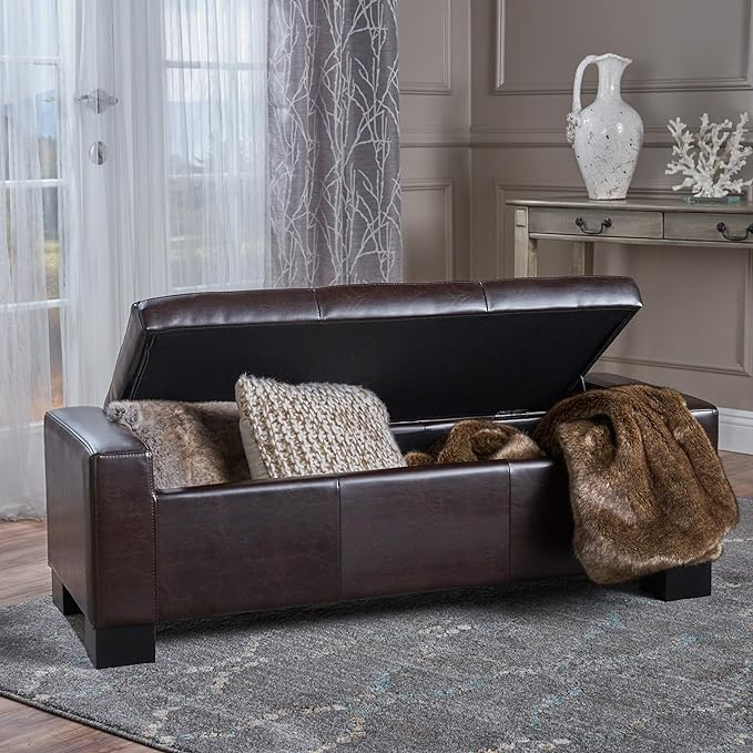 Large 51" Storage Ottoman, Tufted Storage Bench for Living Room, Entryway, or Bedroom