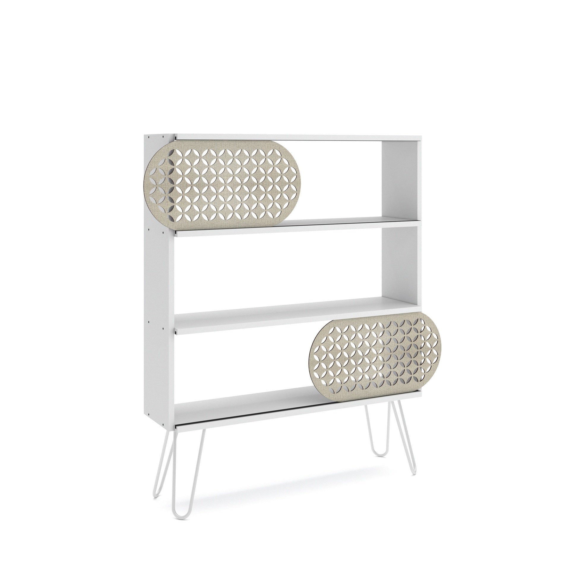 Illia Modern 3-Tier Bookcase Open Bookshelf, Metal Leg, Wood Frame, Multi-Purpose Shelf for Living Room, Home Office, Kids Room