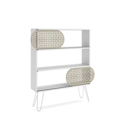 Illia Modern 3-Tier Bookcase Open Bookshelf, Metal Leg, Wood Frame, Multi-Purpose Shelf for Living Room, Home Office, Kids Room