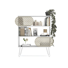 Illia Modern 3-Tier Bookcase Open Bookshelf, Metal Leg, Wood Frame, Multi-Purpose Shelf for Living Room, Home Office, Kids Room