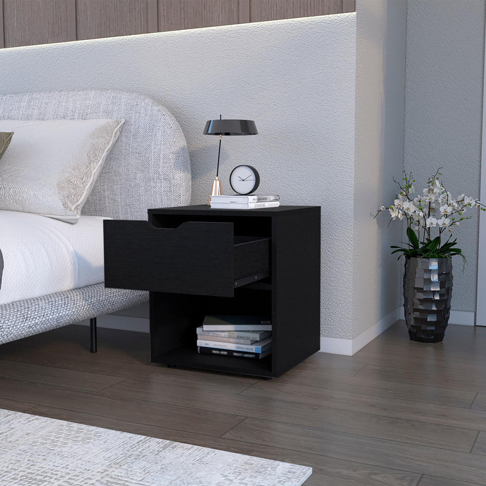 Nightstand Altheimer, Bedroom, Black