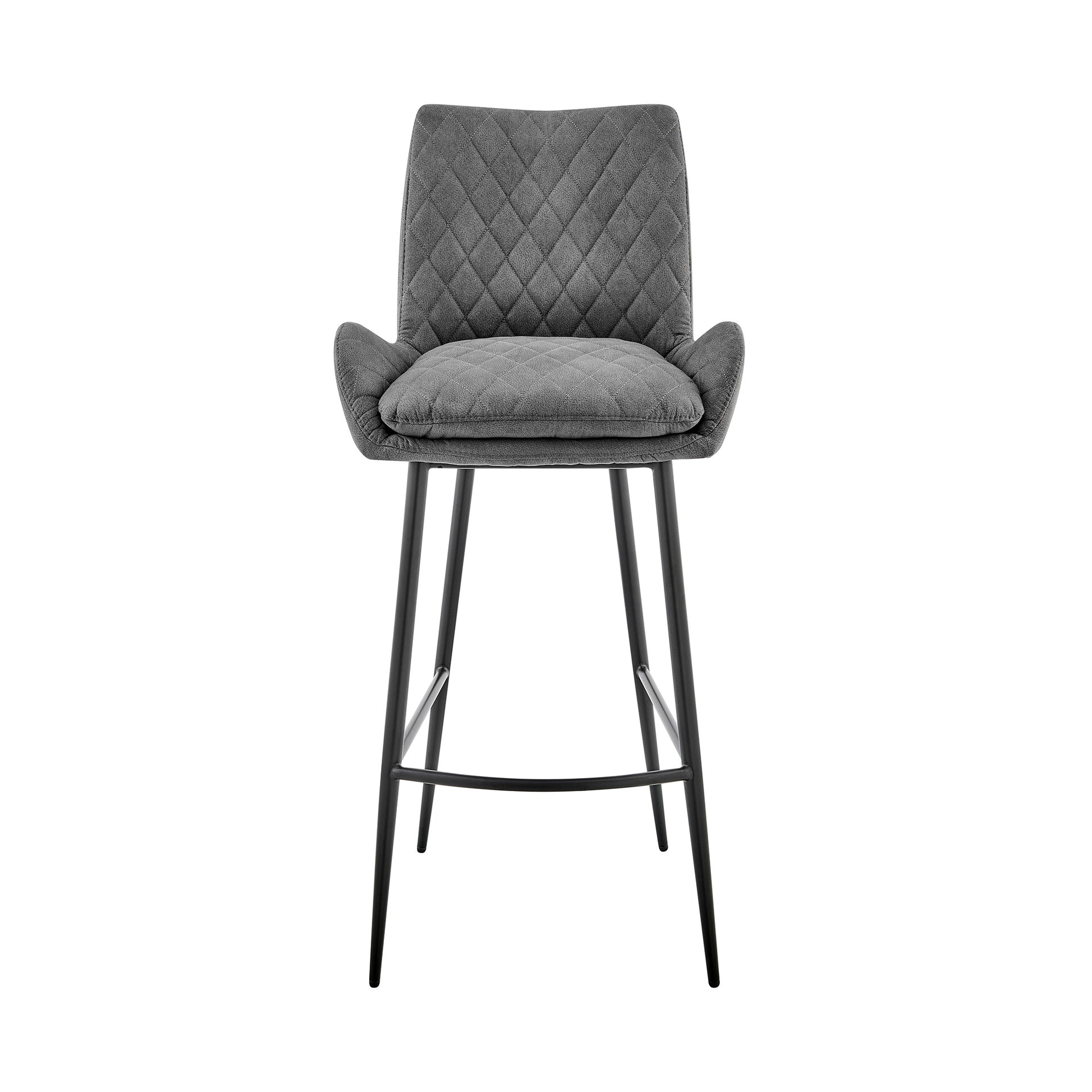 Garren 26" Counter Height Bar Stool in Charcoal Fabric and Black Finish