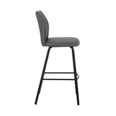 Mirano Gray Faux Leather and Black Metal 26" Counter Stool