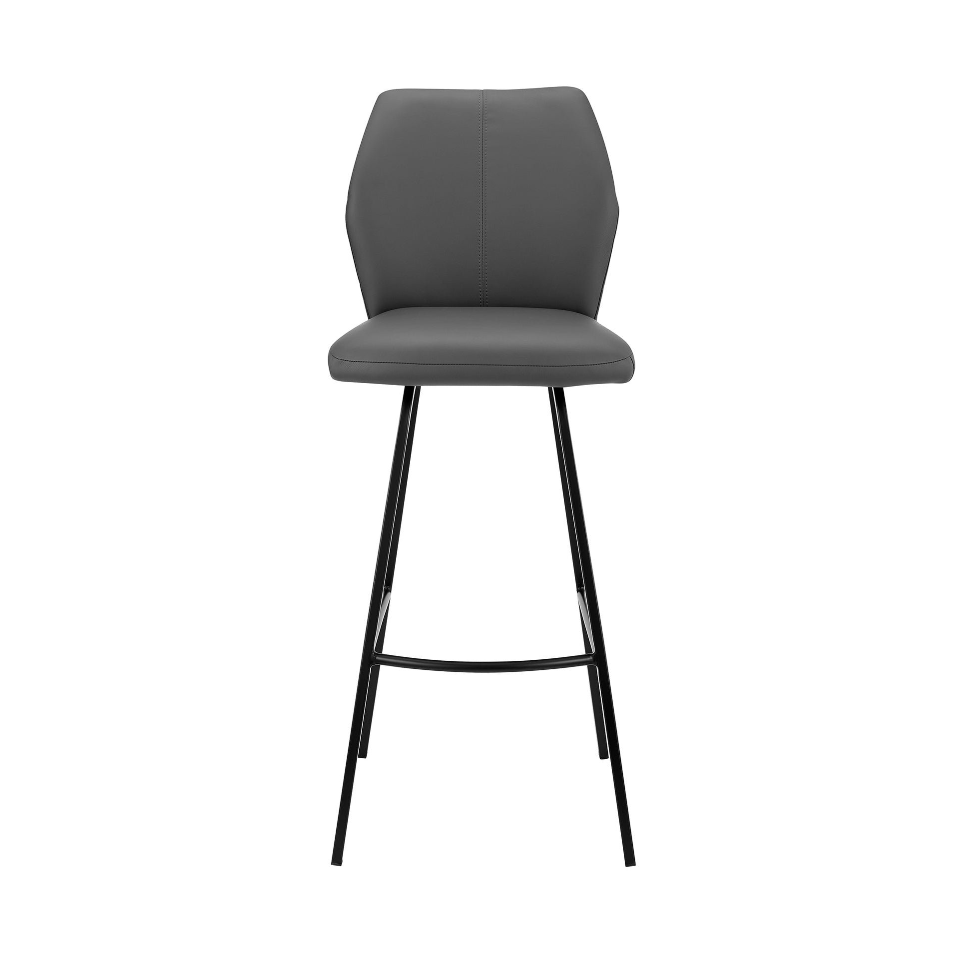 Mirano Gray Faux Leather and Black Metal 26" Counter Stool