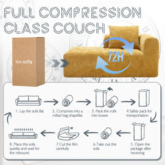 UNITED WE WIN Chenille Loveseat Sofa,Minimalist Modular Couches Sleeper for Living Room Bedroom Apartment Lounge