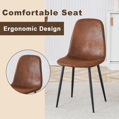 1 table and 6 chairs set.63"x35.4x30" Rectangular Transprant Tempered glass Dining Tabletop with Wood color MDF OC shaped bracket.Paired with 6 brown technology fabric dining chairs.W1151S02013