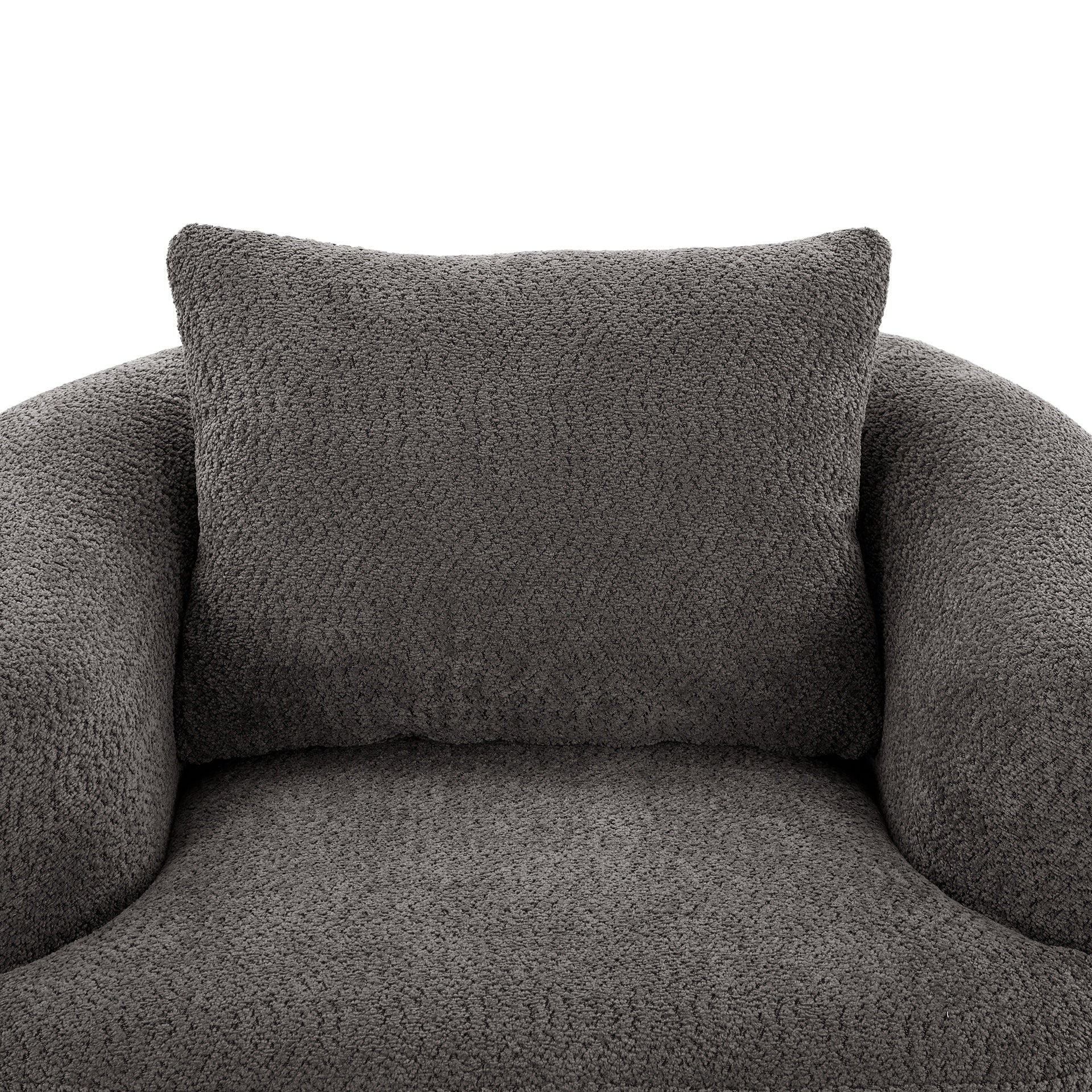 360° Swivel Chair, 38.2" Accent Chair Sofa, Upholstered Swivel Barrel Sofa Chair with a Throw Pillow for Living Room, Bedroom, Office and Hotel, Grey