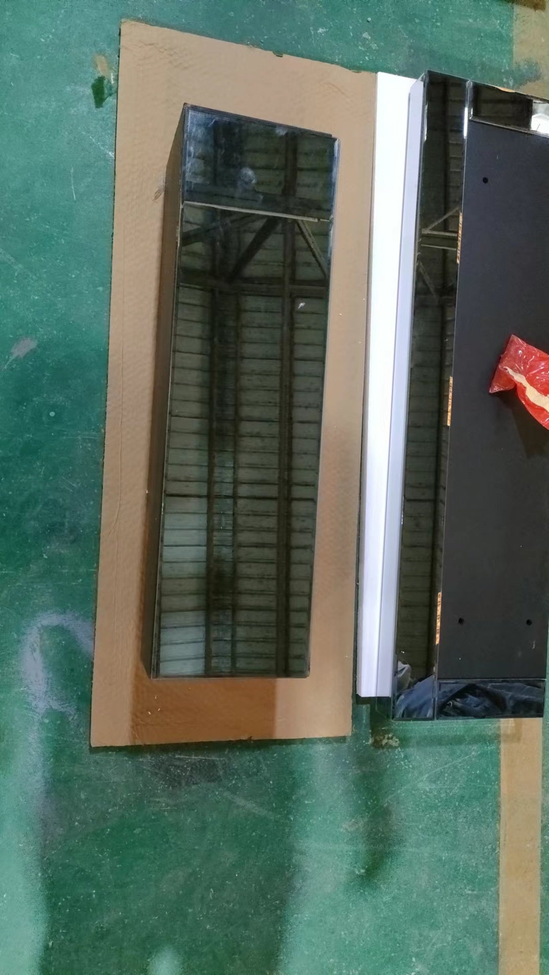 10 inches wide X 10 inches deep X 32 inches high English inch acrylic diamond mirror wall furnace frame with two side pillars, independent fireplace frame with built-in filling material: acrylic high