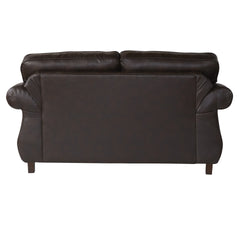 Leinster Fabric Upholstered Nailhead Loveseat in Espresso
