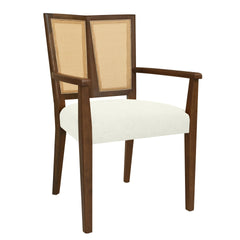 ARM DINING CHAIR(walnut+beige) Set of 2