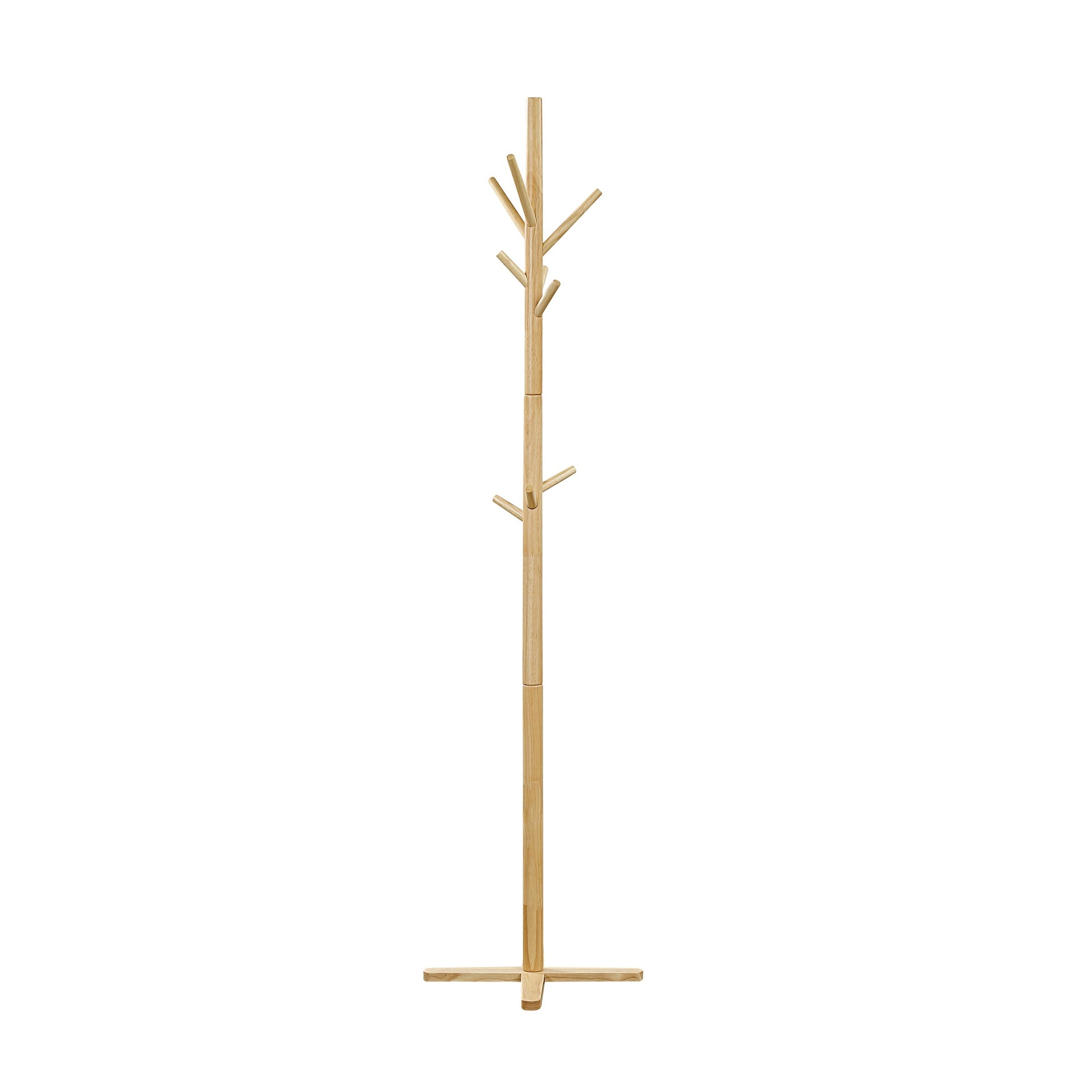 Neutral Finish Modern Coat Rack Solid Wood, Coat Hanger Stand Entryway Home Furniture 1pc