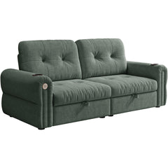 It is a multi-functional sofa, a 80.4-inch convertible sofa bed, and a 2-in-1 piece suitable for both sitting and lying down. Made of  Sheneyron fabric, it is suitable for living rooms, bedrooms