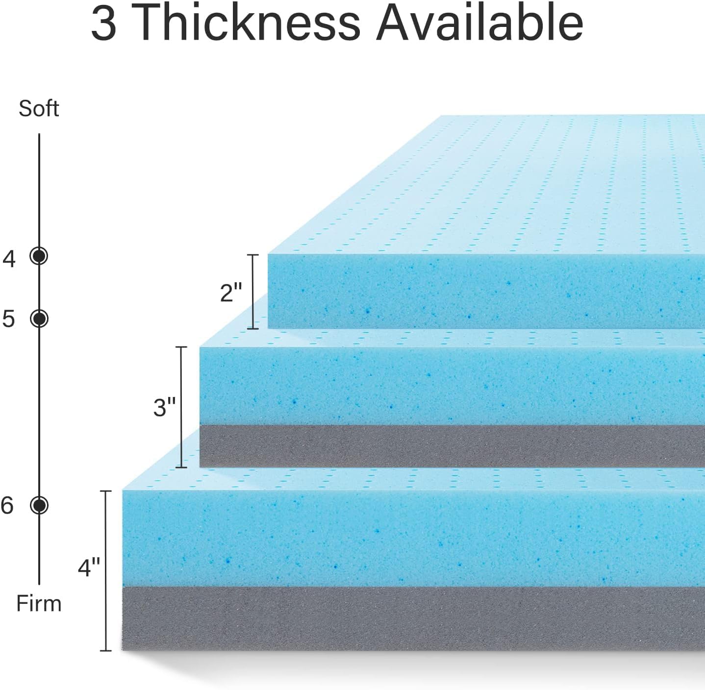 Queen Mattress Topper, 3 Inch Gel Infused Memory Foam Mattress Topper, Cooling Mattress Pad for Pressure Relief Back Pain, CertiPUR-US Certified