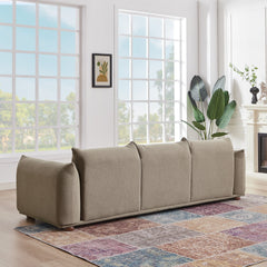 Kely 100'' Mocha Boucle Upholstered Sofa 29.1"H x 100"W x 35.8"D 3 Seater Sofa Comfy Couches for Living Room