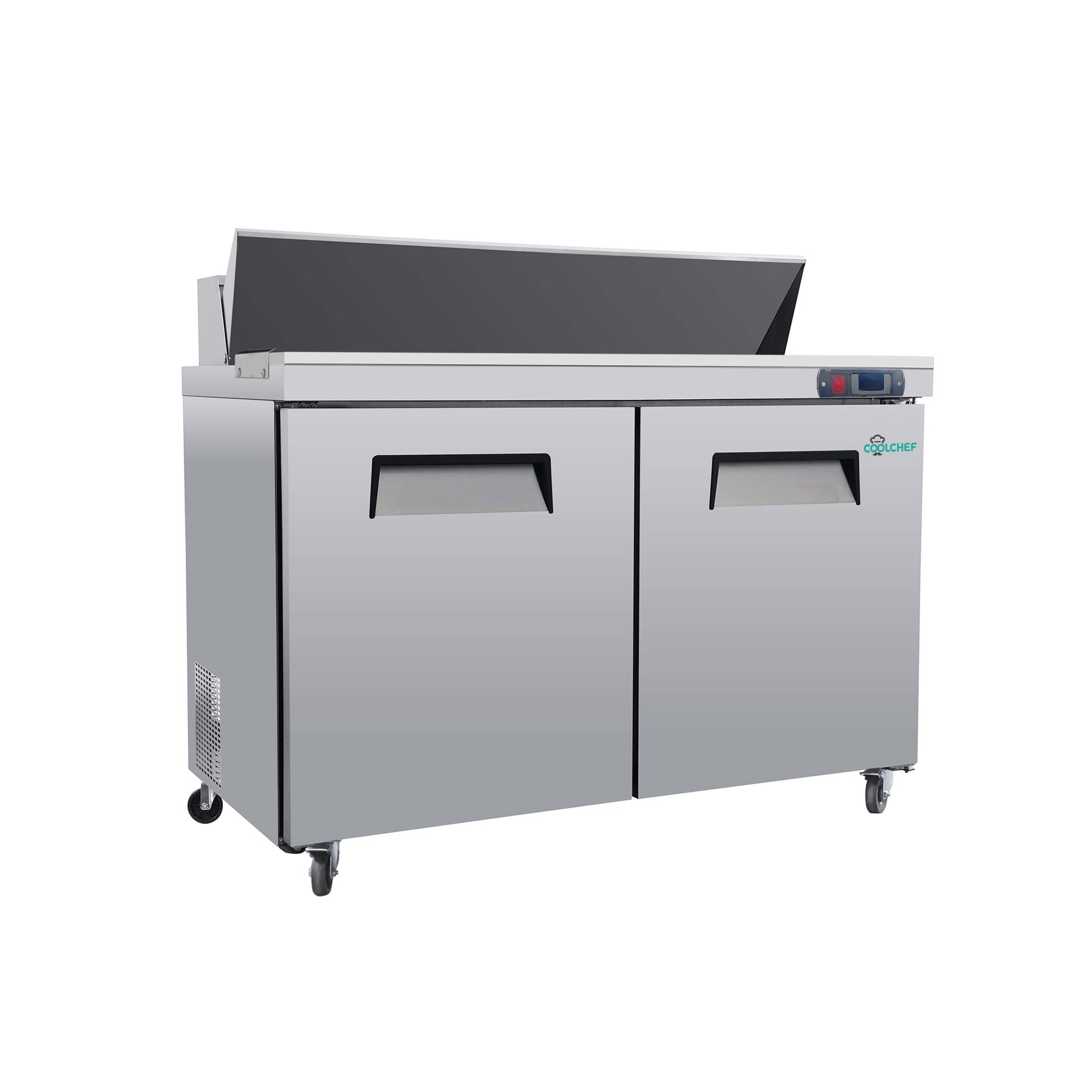 48" Coolchef Mega Top Refrigerated Sandwich Prep Table.NSF, ETL & DOE Certified.Energy-Efficient.Commercial-Grade Stainless Steel.Easy Maintenance