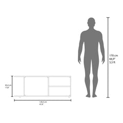 Goodwood Minimalistic Tv Stand for 65-Inch TV With 5 Open Shelves